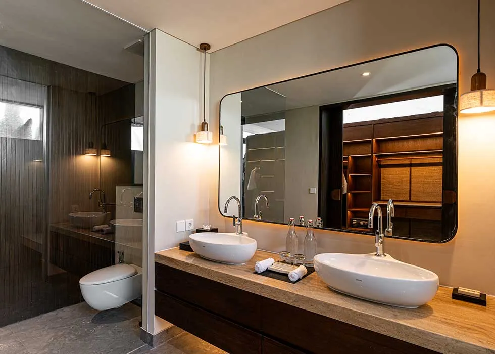 Pronoia one-bedroom villa — bathroom (completed Phase 1 photography)